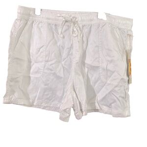 C&C California Crisp White Casual Shorts 100% Lyocell Beach Coastal Light Sz XL